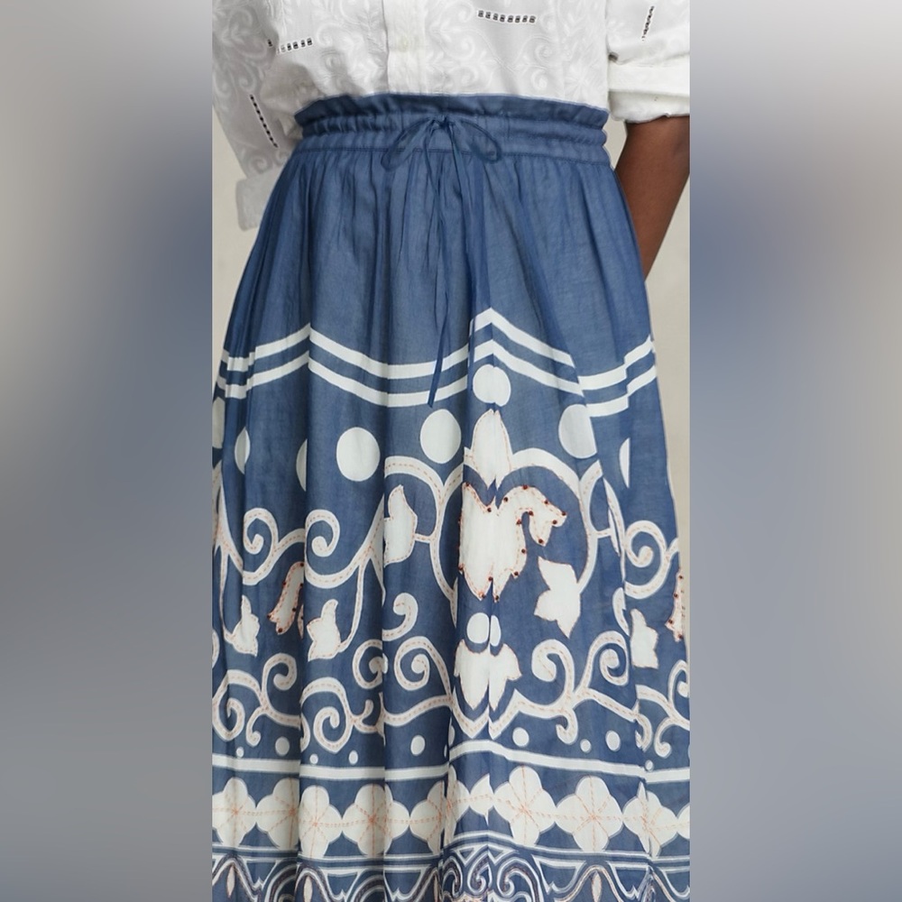 Polo Ralph Lauren Print Beaded Voile A-Line Skirt Spring Cruise Print 10 NWT - Picture 11 of 12